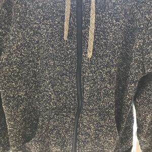 VINTAGE hoodie mottled gray mens full zip size M EUC